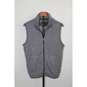 Robert Graham Men's Heather Grey Marl Full Zip Mock Neck Knit Vest Small NWOT